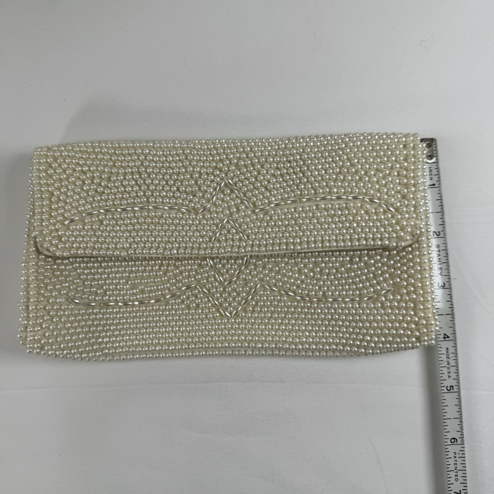 Vtg Faux Pearl Bags By Susan Beaded Japan‎ 1950s Coin Purse Clutch - Picture 5 of 11